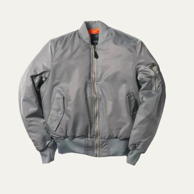 Unisex Bomber Jacket Full Zip Sleeve Utility Pocket