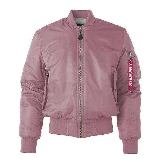 Unisex Bomber Jacket with Zipper Casual Fit