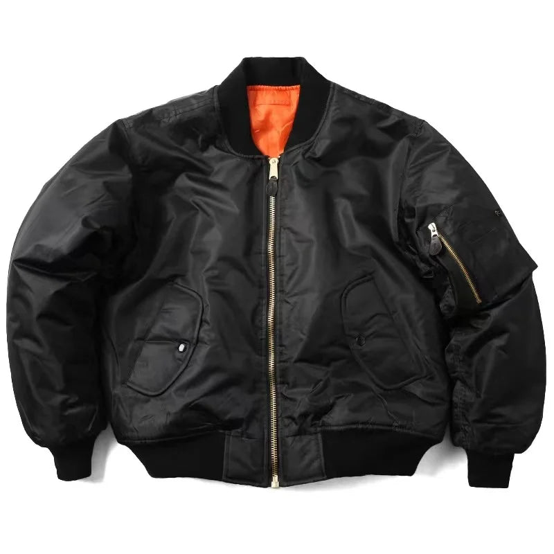 Unisex Bomber Jacket with Zipper Casual Fit