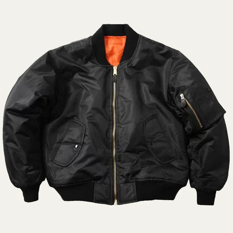 Unisex Bomber Jacket Full Zip Sleeve Utility Pocket