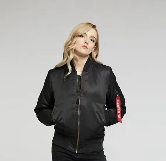 Unisex Bomber Jacket with Zipper Casual Fit