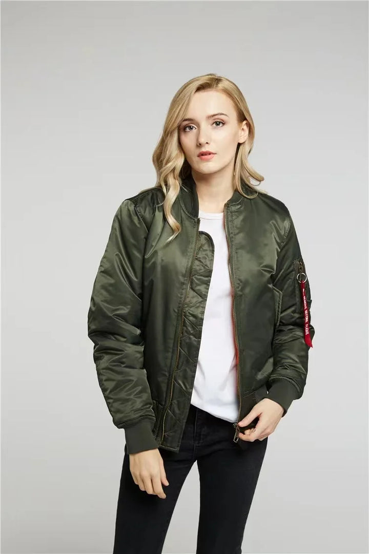 Unisex Bomber Jacket with Zipper Casual Fit