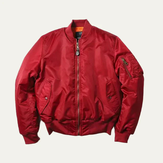 Unisex Bomber Jacket Full Zip Sleeve Utility Pocket - BritishMode