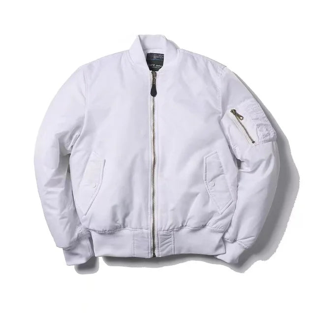 Unisex Bomber Jacket with Zipper Casual Fit