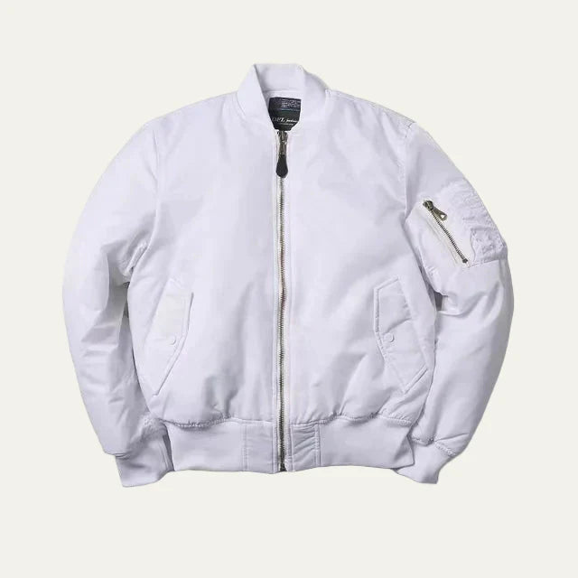Unisex Bomber Jacket Full Zip Sleeve Utility Pocket