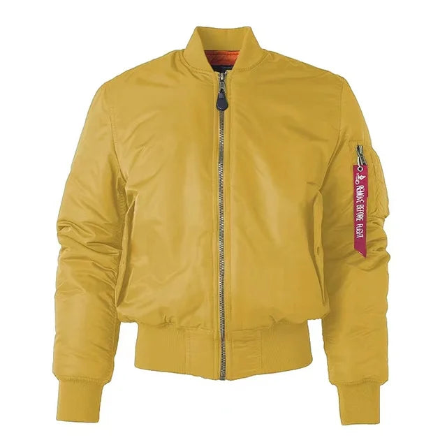 Unisex Bomber Jacket with Zipper Casual Fit