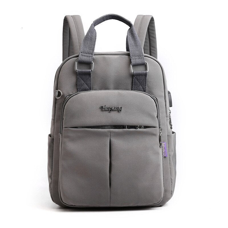 Unisex Backpack Water-Resistant USB Charging Multi-Compartment
