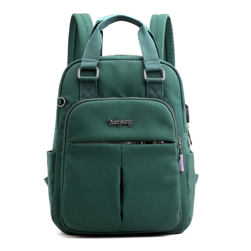 Unisex Backpack Water-Resistant USB Charging Multi-Compartment