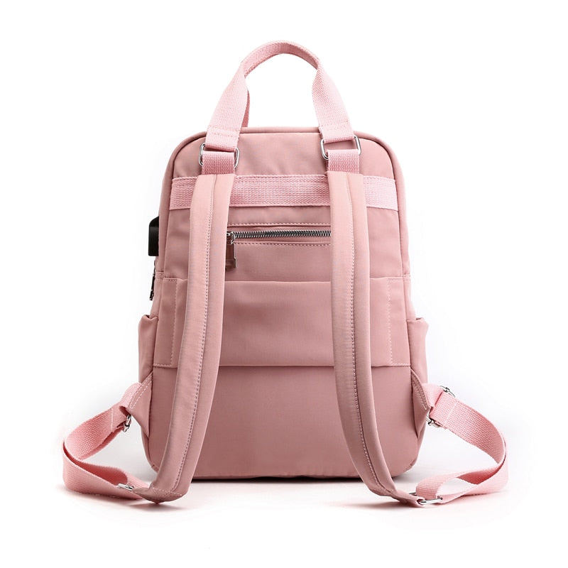 Unisex Backpack Water-Resistant USB Charging Multi-Compartment