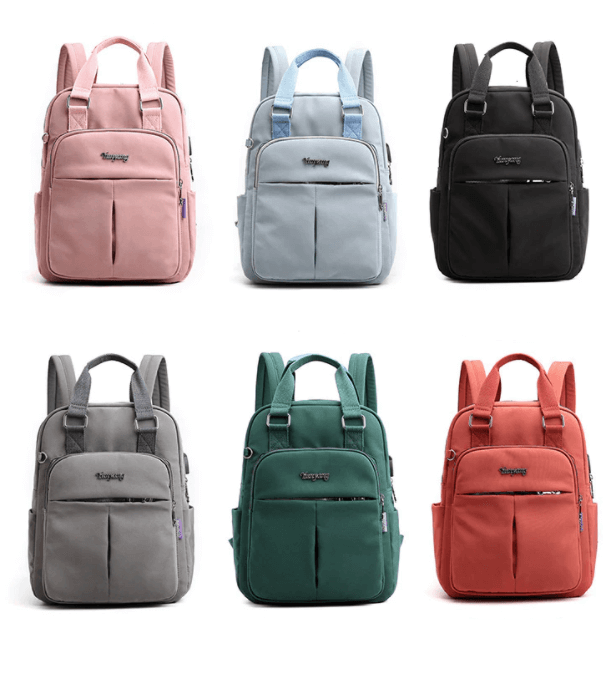 Unisex Backpack Water-Resistant USB Charging Multi-Compartment
