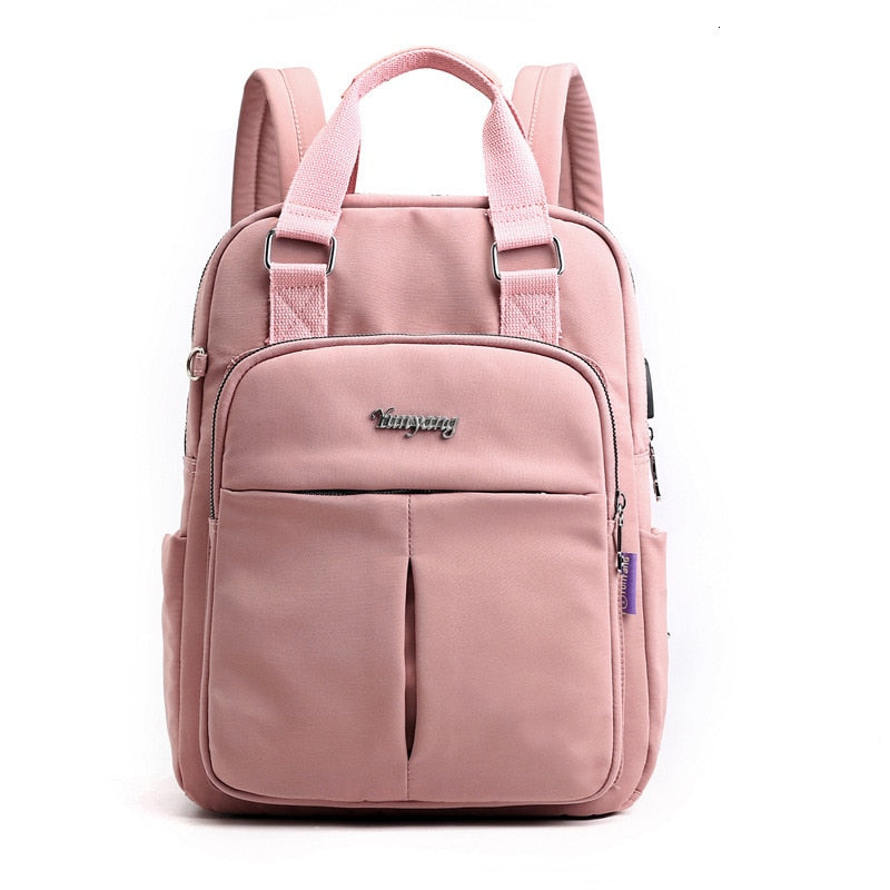 Unisex Backpack Water-Resistant USB Charging Multi-Compartment