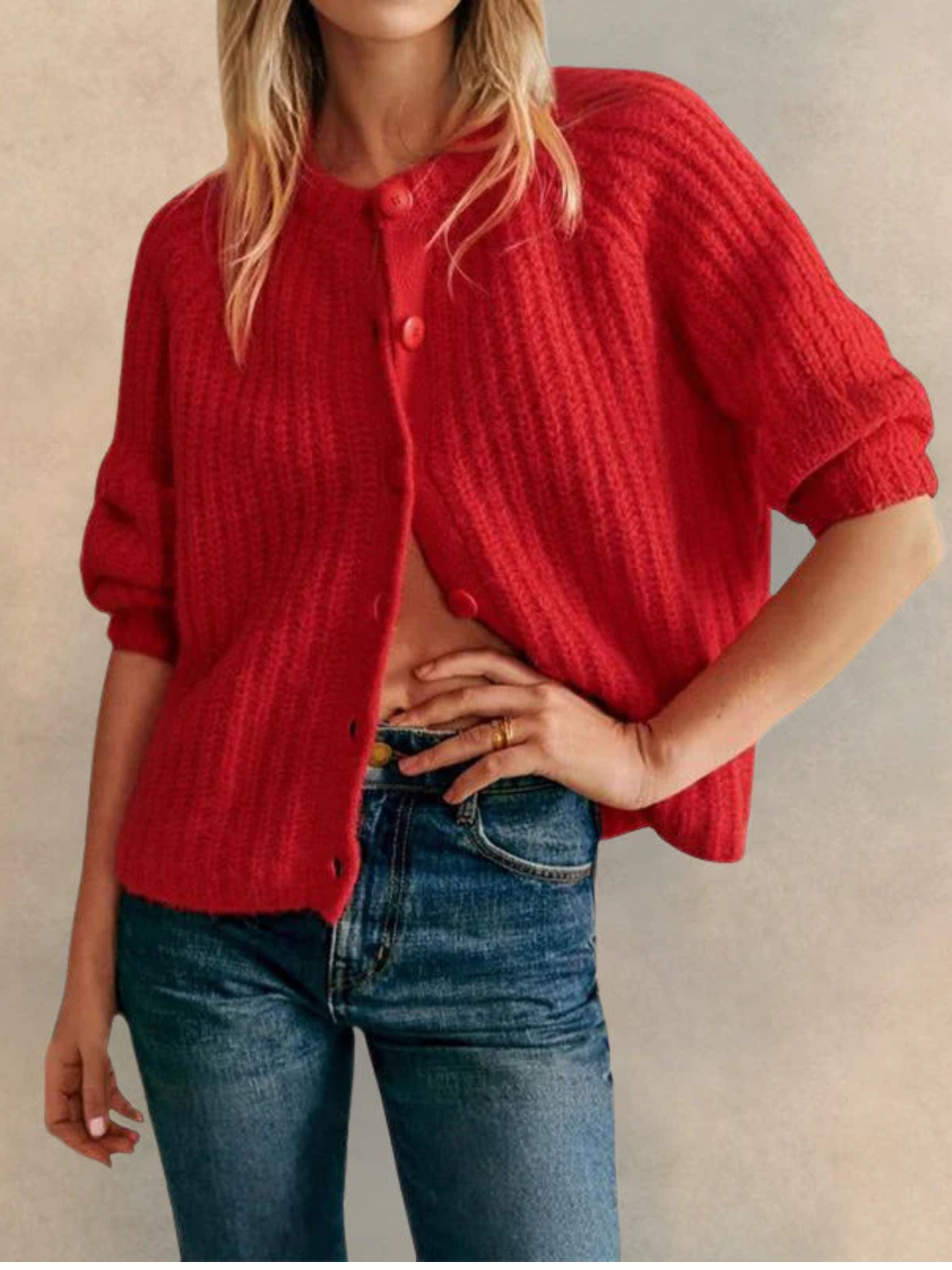 Womens Lightweight Knit Cardigan Poly-Blend Loose Fit Layer - BritishMode