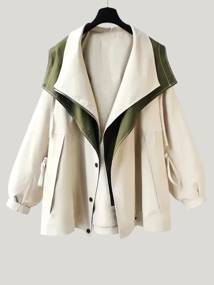 Womens Waterproof Windbreaker with Layered Hood Lightweight Casual Fit - BritishMode