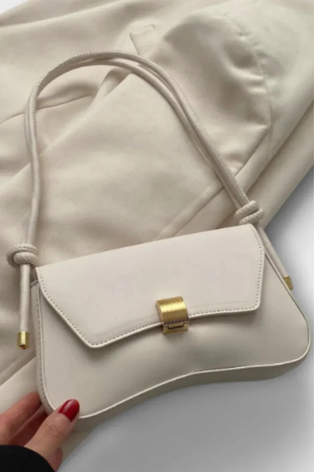 Womens Shoulder Bag Minimalist Design with Clasp Closure