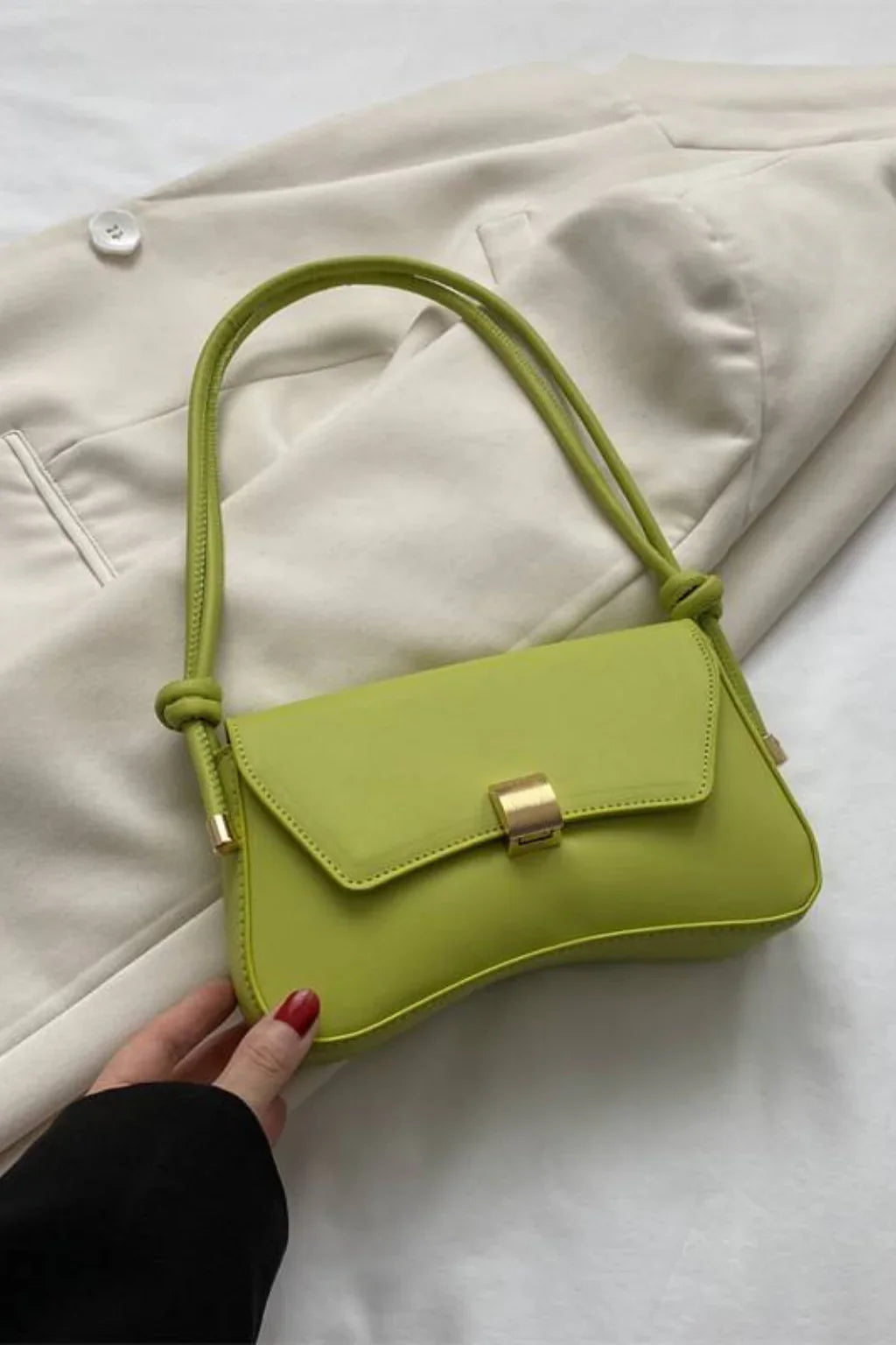 Womens Shoulder Bag Minimalist Design with Clasp Closure