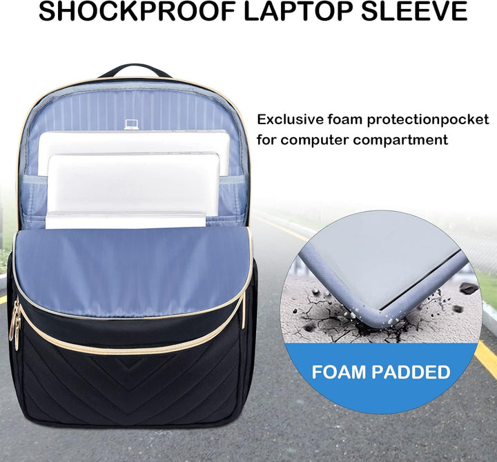 Unisex Lightweight Waterproof Laptop Backpack with USB Port