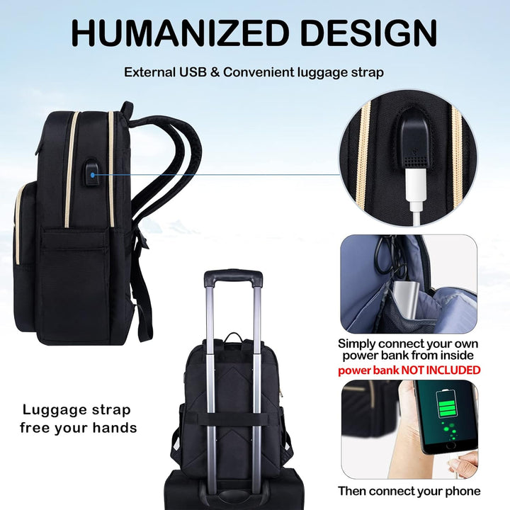 Unisex Lightweight Waterproof Laptop Backpack with USB Port