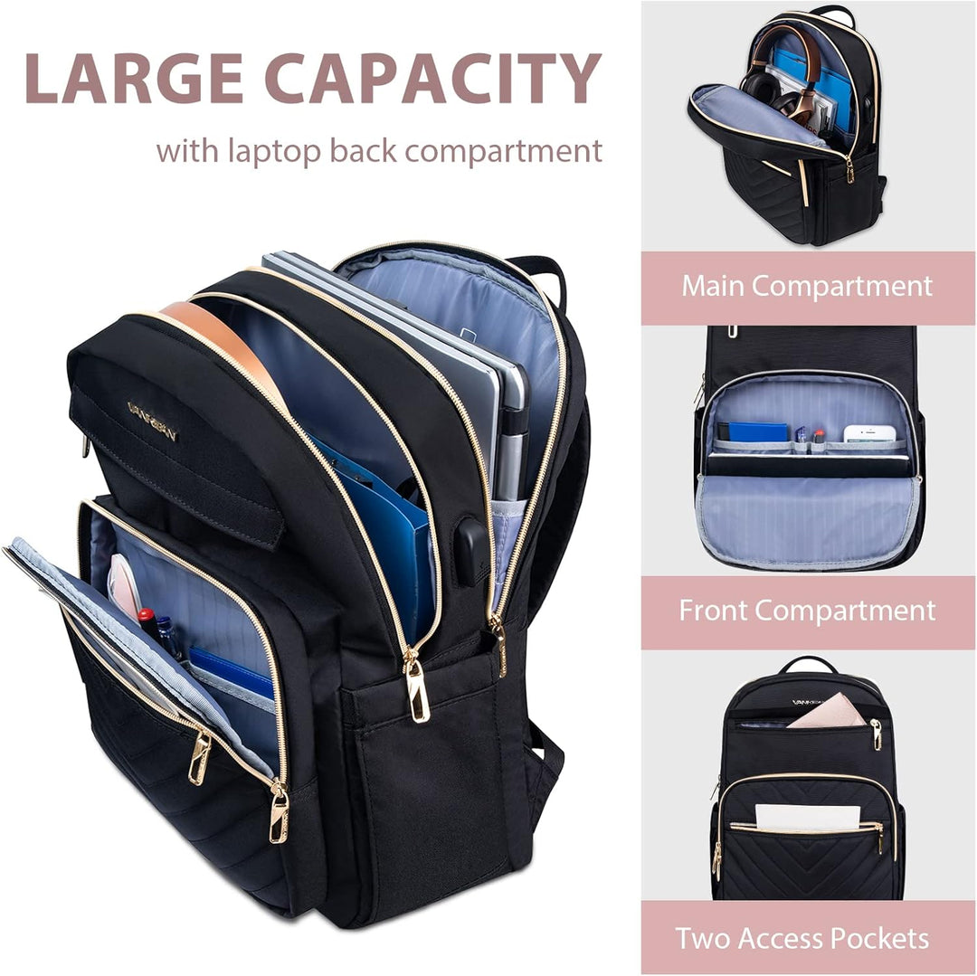 Unisex Lightweight Waterproof Laptop Backpack with USB Port