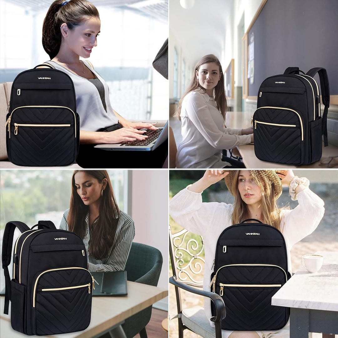 Unisex Lightweight Waterproof Laptop Backpack with USB Port