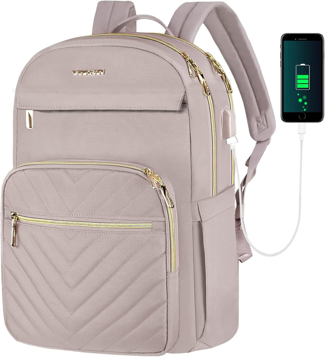 Unisex Lightweight Waterproof Laptop Backpack with USB Port
