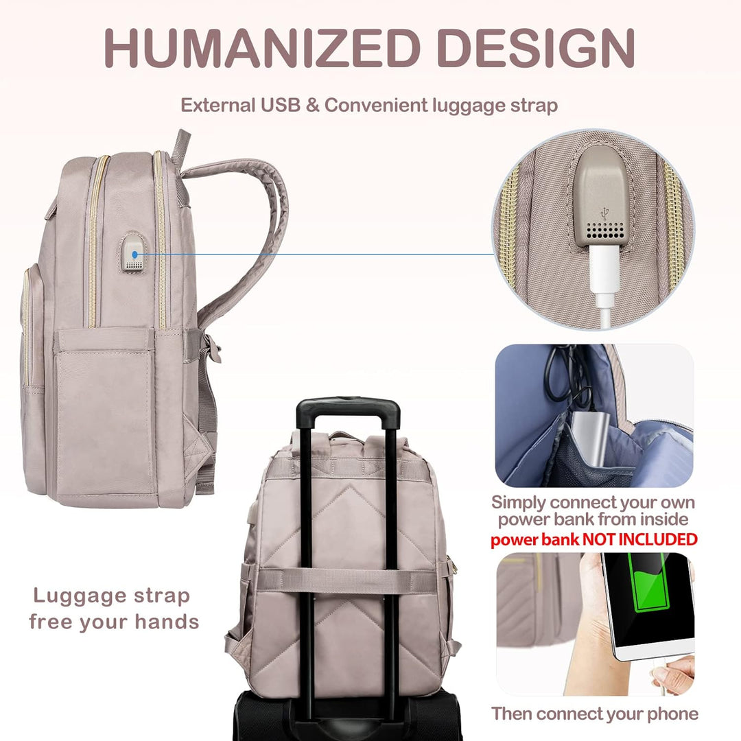 Unisex Lightweight Waterproof Laptop Backpack with USB Port