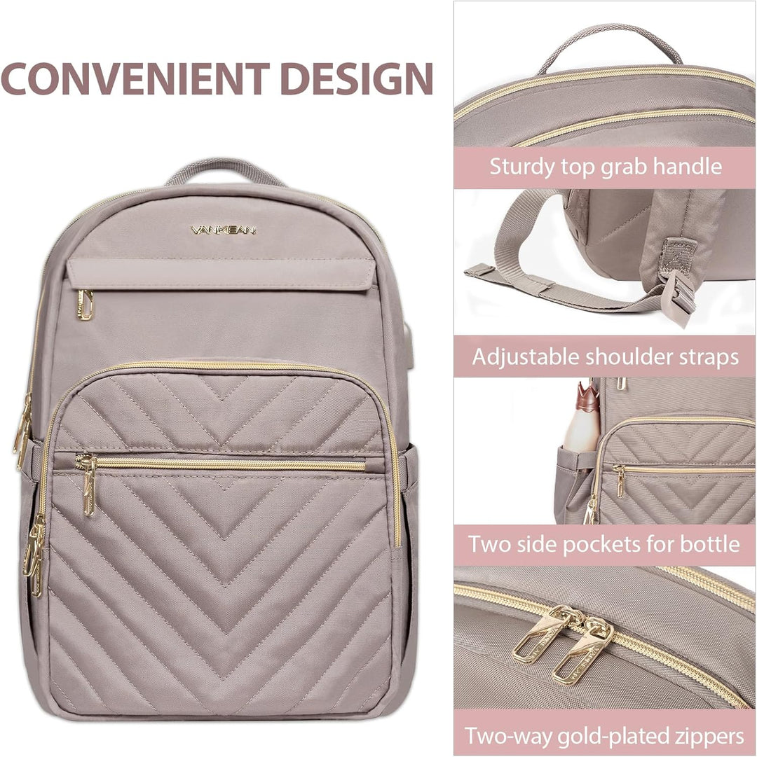 Unisex Lightweight Waterproof Laptop Backpack with USB Port