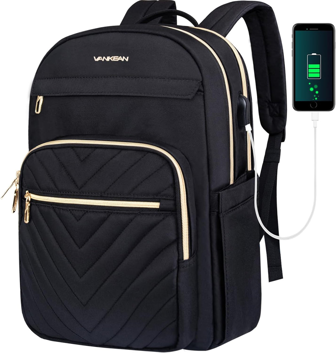 Unisex Lightweight Waterproof Laptop Backpack with USB Port - BritishMode