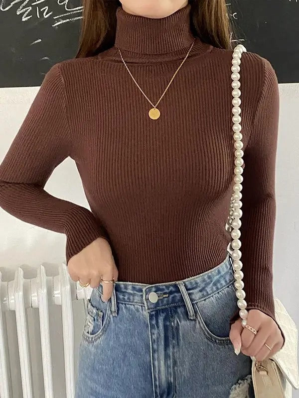 Womens Cashmere Turtleneck Sweater Slim Fit