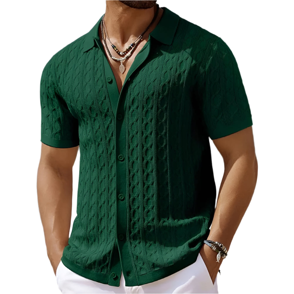 Mens Knit Polo Shirt Classic Vintage Style - BritishMode