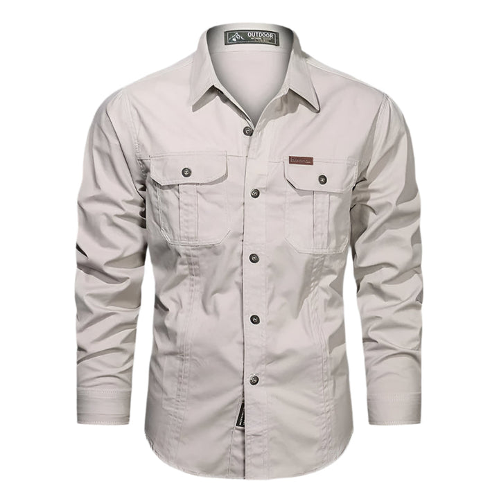 Mens Casual Button-Down Shirt with Pockets Regular Fit - BritishMode