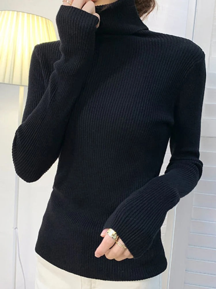 Womens Cashmere Turtleneck Sweater Slim Fit