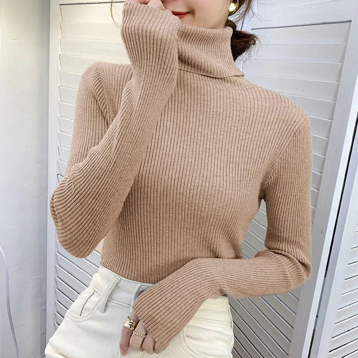 Womens Cashmere Turtleneck Sweater Slim Fit