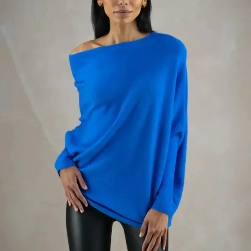 Womens Asymmetrical Sweater Cashmere Blend Comfortable Fit