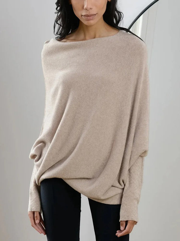 Womens Asymmetrical Sweater Cashmere Blend Comfortable Fit
