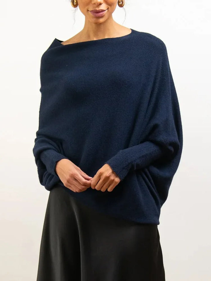Womens Asymmetrical Sweater Cashmere Blend Comfortable Fit