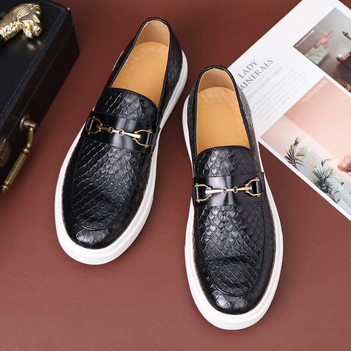 Womens Loafers Leather Slip-On