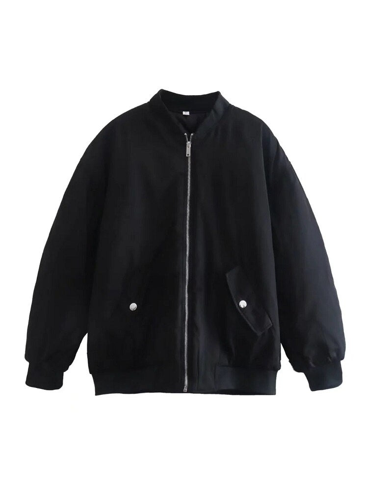 Womens Bomber Coat Relaxed Fit Lightweight