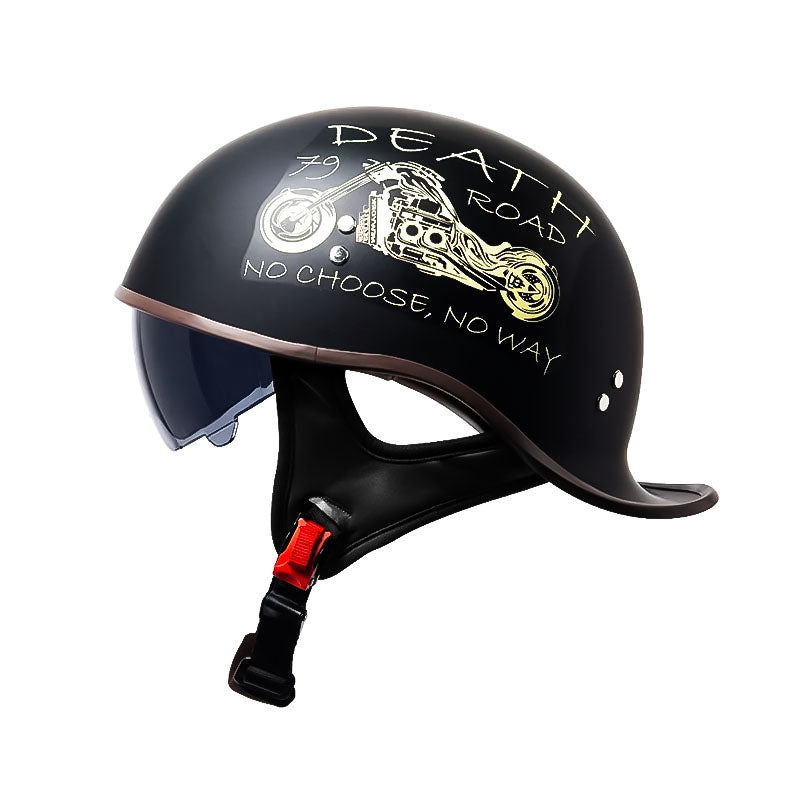 Unisex Motorcycle Half Face Helmet with DOT Approved Visor