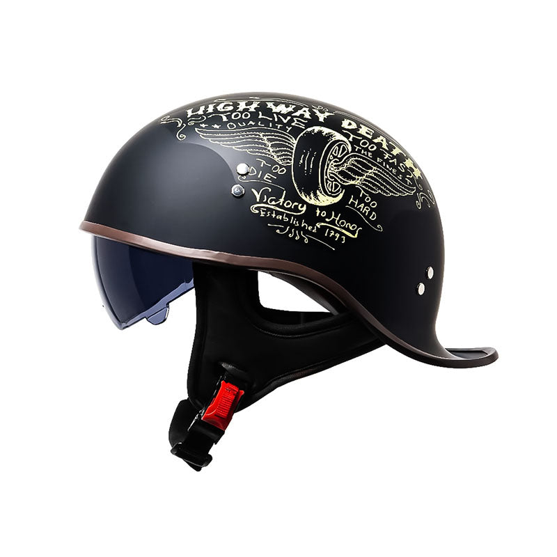 Unisex Motorcycle Half Face Helmet with DOT Approved Visor