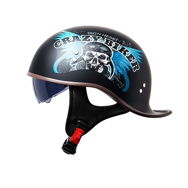 Unisex Motorcycle Half Face Helmet with DOT Approved Visor