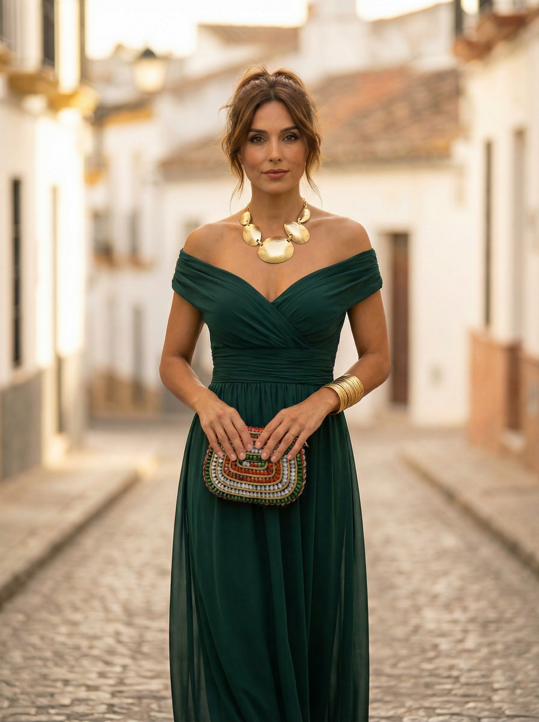 Womens Maxi Dress Chiffon Off Shoulder Ruched Style