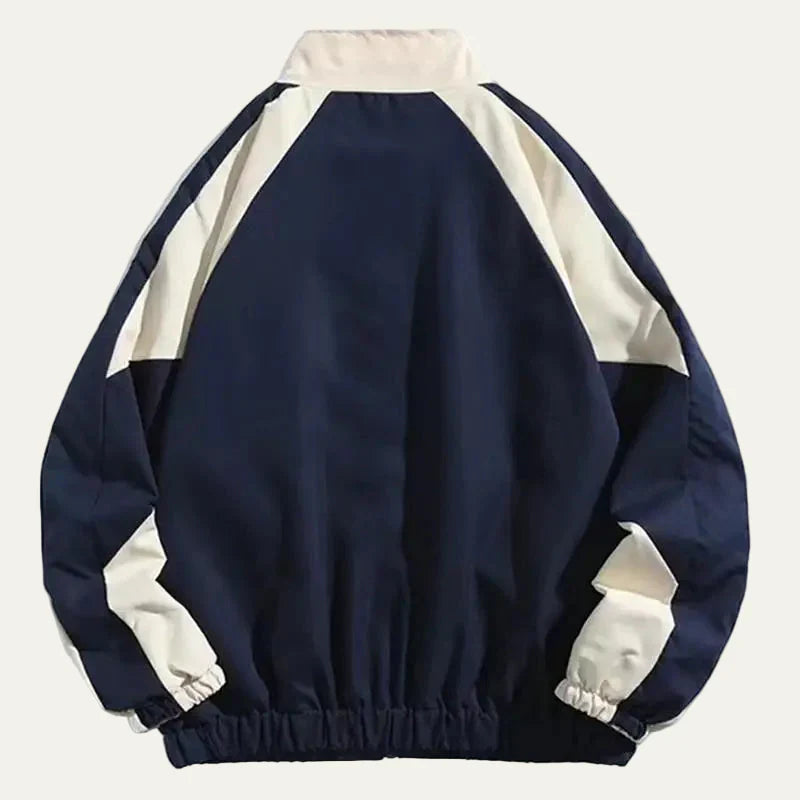 Mens Athletic Jacket with Zip Up and Raglan Sleeves