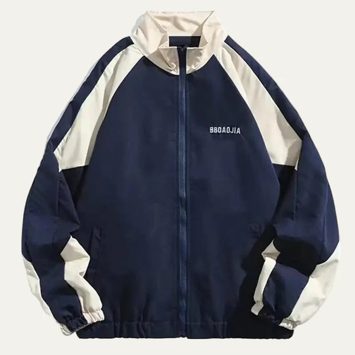 Mens Athletic Jacket with Zip Up and Raglan Sleeves - BritishMode
