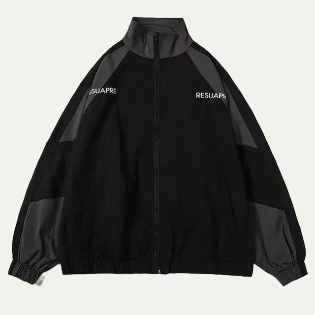 Mens Athletic Jacket with Zip Up and Raglan Sleeves