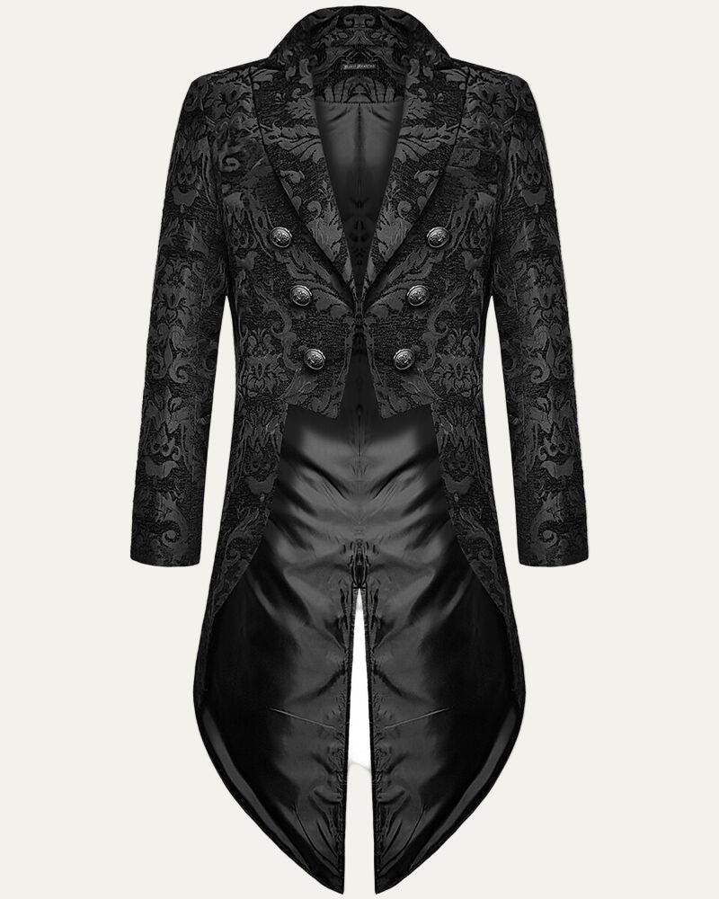 Mens Tailcoat Jacquard Double Breasted Victorian Style - BritishMode