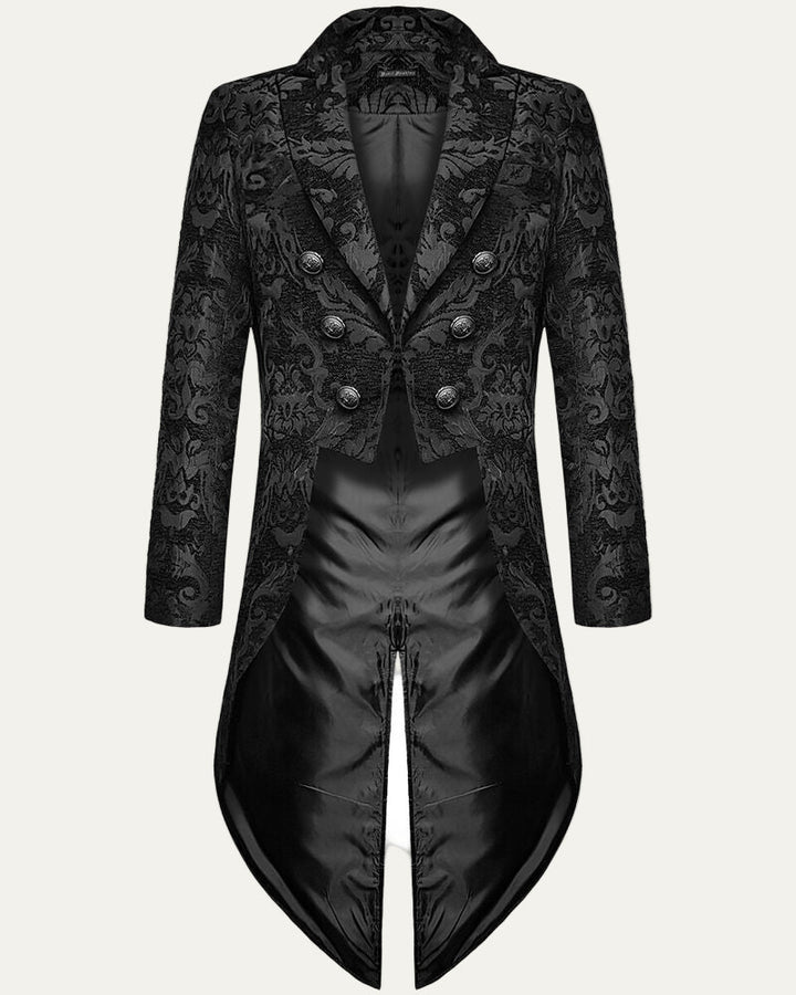 Mens Tailcoat Jacquard Double Breasted Victorian Style - BritishMode