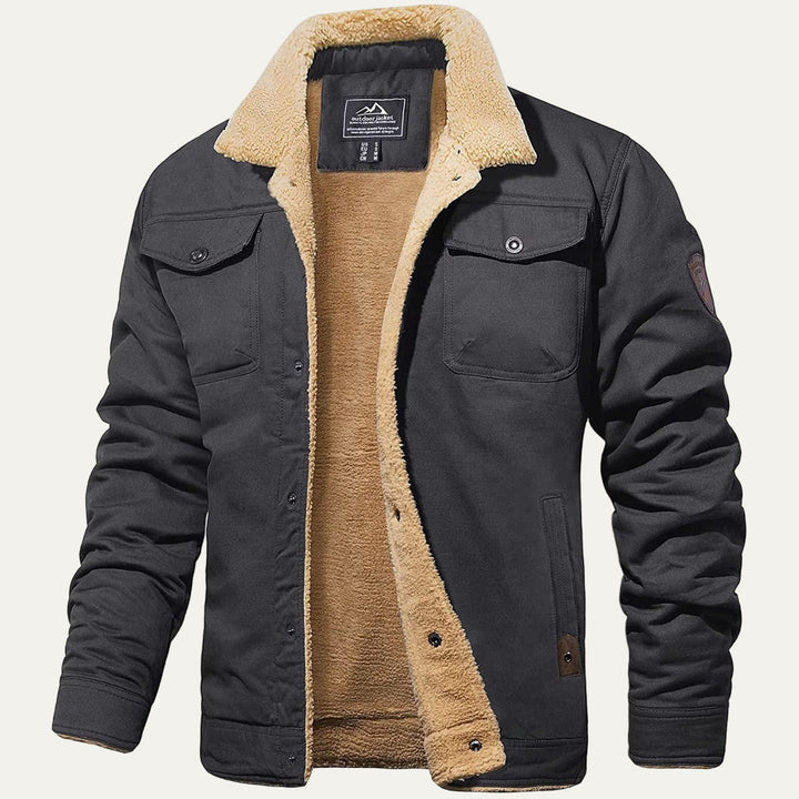 Mens Shirt Jacket Sherpa Lined Button Front