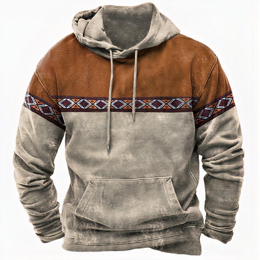 Mens Hoodie with Global Print Classic Fit