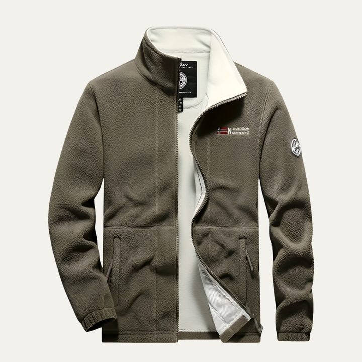 Mens Fleece Zip Jacket Structured Outdoor