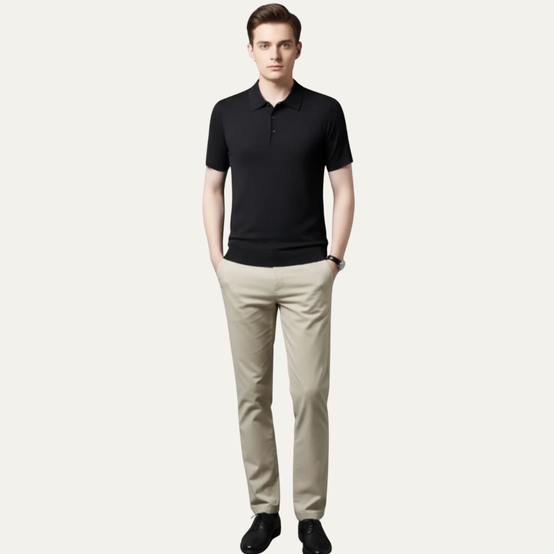 Mens Polo Shirt Knit Refined Fit - BritishMode